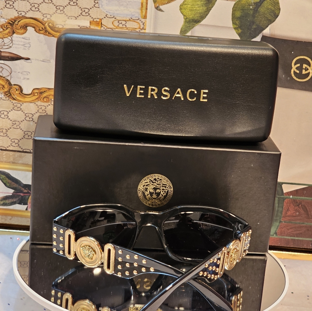 Versace Black Studded Sunglasses - Picture 12 of 15